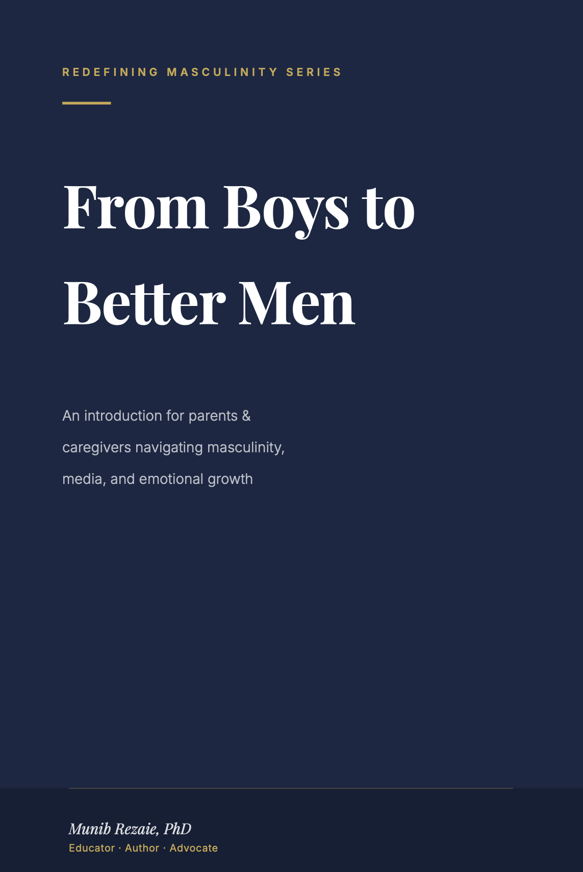 From Boys to Better Men — book cover